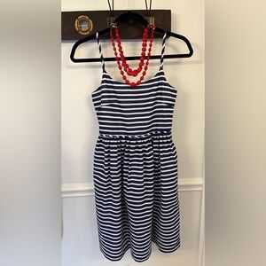 J.crew blue and white linen/cotton dress size 0